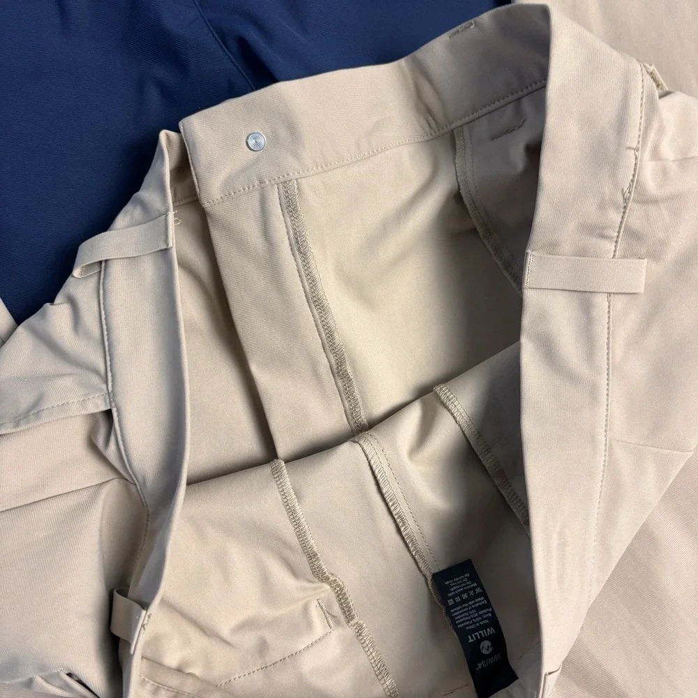 Willit Golf Performance Chino Pants Men's 36x34 Blue/Khaki Stretch Casual-2 Pair